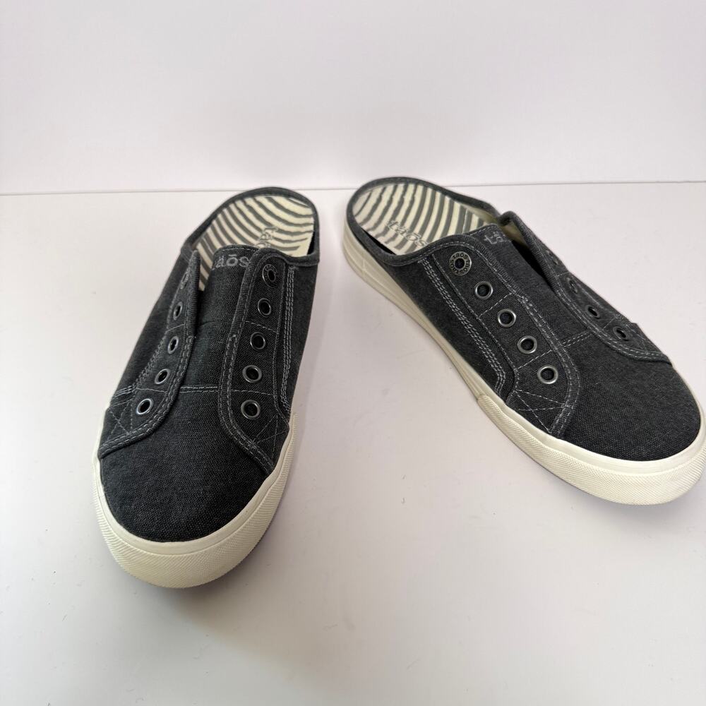 Taos Womens EZ Soul Slip On Mule Sneaker Size 9 Casual Canvas Comfort Charcoal